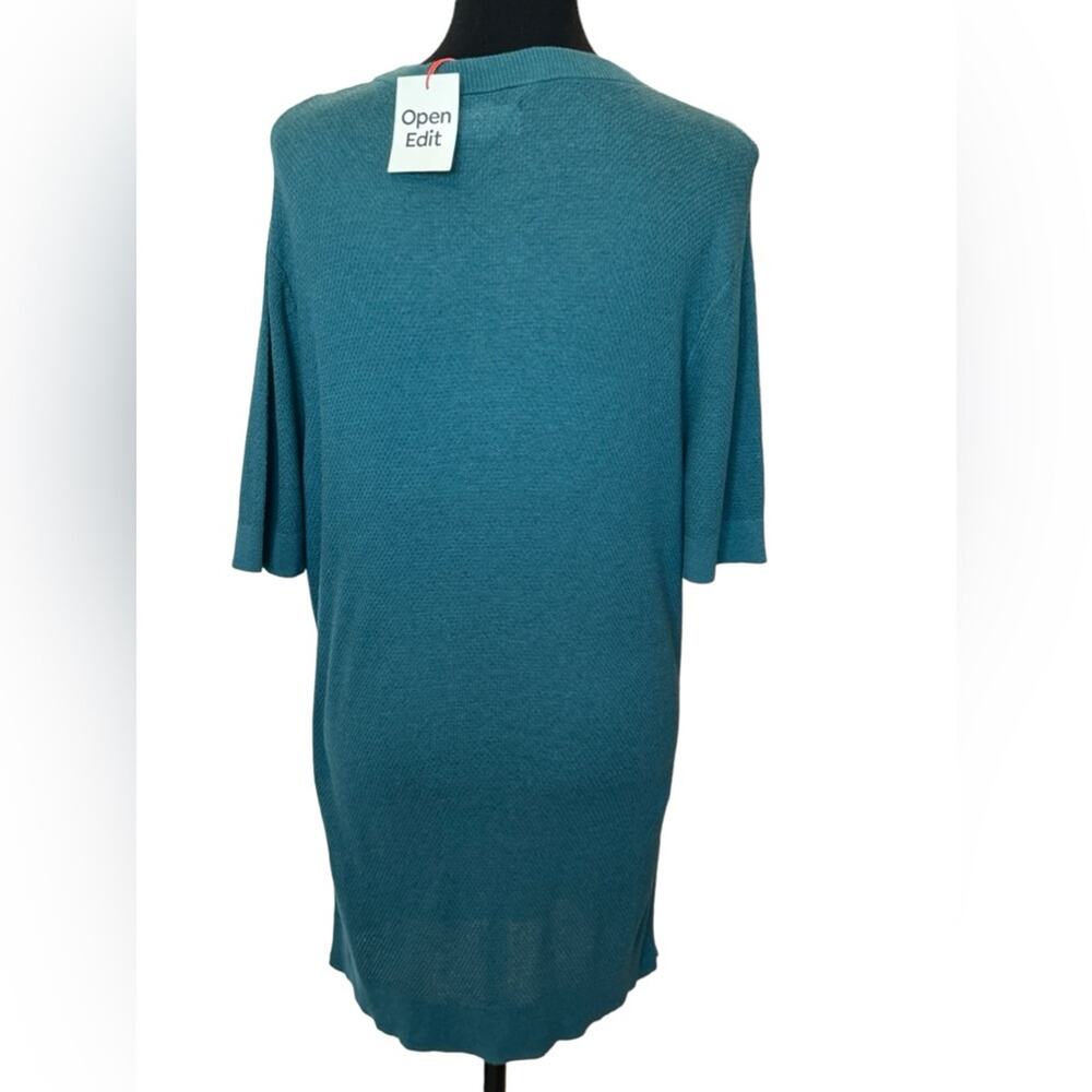 New ~ OPEN EDIT , NORDSTROM ~ Green Crew Neck Lightweight Summer Dress VISCOSE - Picture 3 of 5